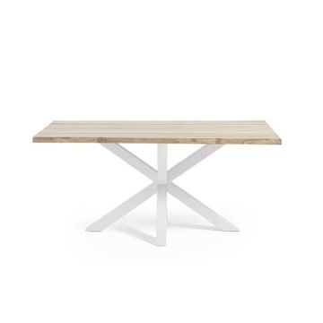 Обеденный cтол Arya 220x100 белый металл - отбеленный дуб