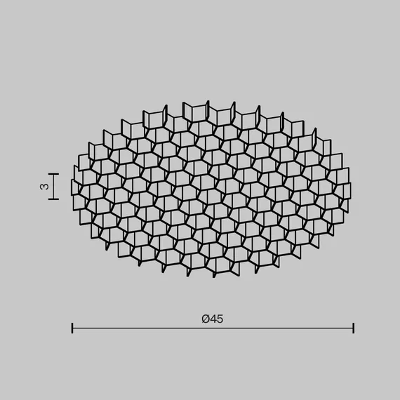 Антибликовая решётка ⌀45мм Technical honeycomb-d45