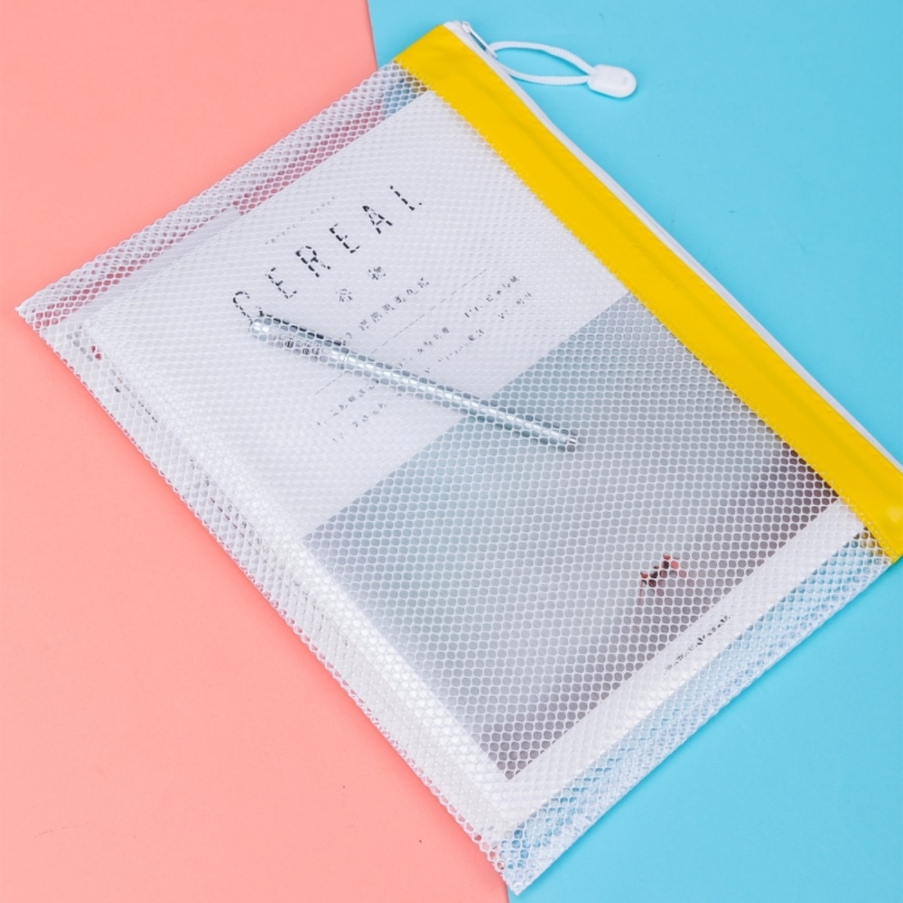 Папка-конверт на молнии Deli "Rio", А4, 0,3 мм, сетка, ПВХ,  ассорти