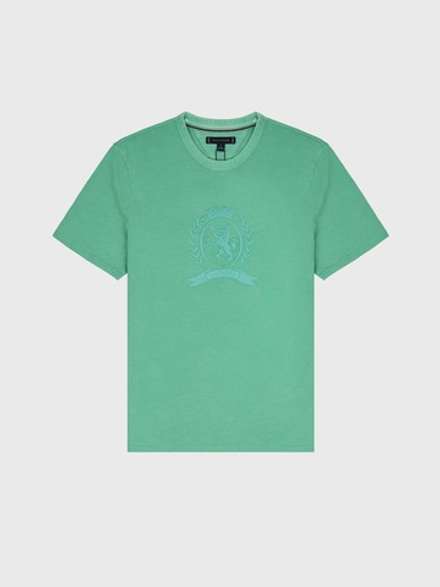 Футболка Tommy Hilfiger Laurel Leaf Logo Garment-Dyed Fort Green
