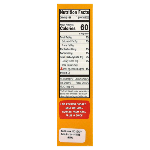 The Froot Thief, Real Fruit Whips, манго, 5 пакетиков по 20 г (0,7 унции)