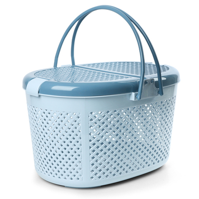 Переноска овальная для животных "Лукошко", голубая, 470*340*280мм, Triol