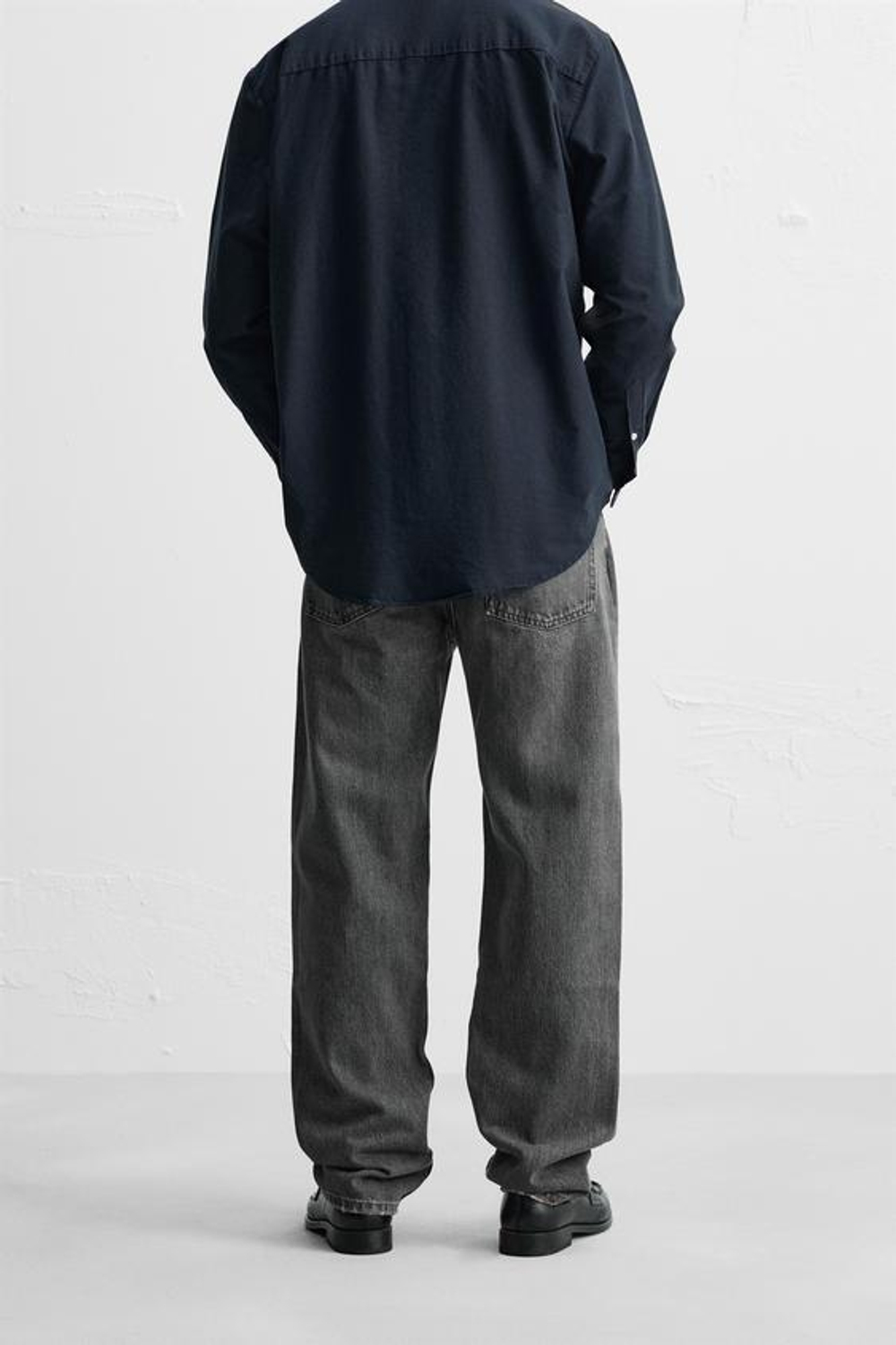 ZARA ДЖИНСЫ STRAIGHT-LEG, СЕРЫЙ