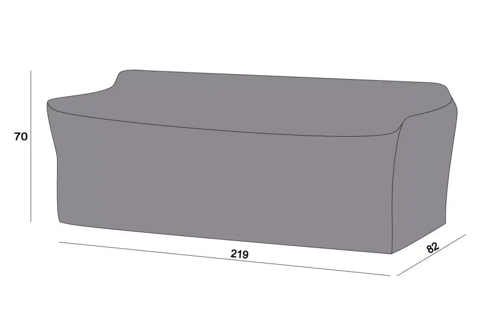 Защитный чехол на диван Касабланка, трехместный 219×82×70 см, цвет серый