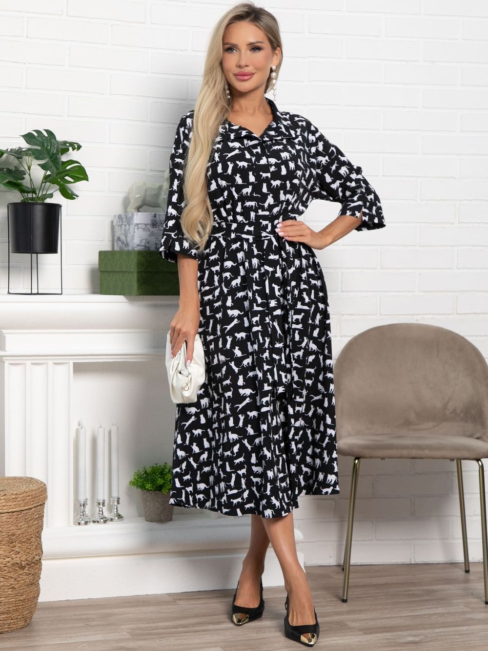 Платье Доминанта (черное/кошки) П15359-16М LT Collection