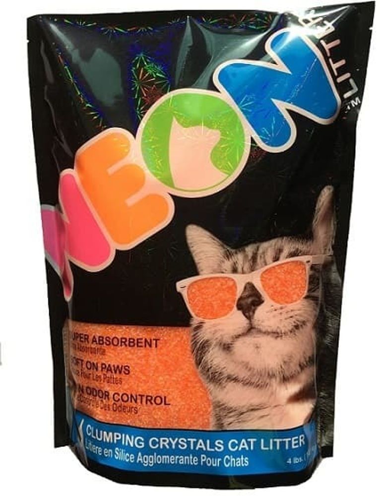 Neon Litter наполнитель силикагель, комкующийся, оранжевый 1,81 кг