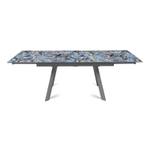 Стол раскладной Stone (140+40+40), керамика глянцевая Lemurian blue