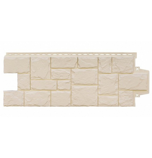 Фасадные панели (Цокольный Сайдинг) Grand Line Крупный Камень CLASSIC Бежевый