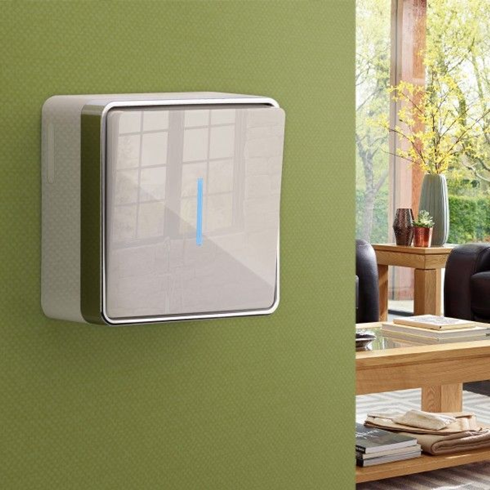 Выключатель одноклавишный с подсветкой Gallant (слоновая кость)