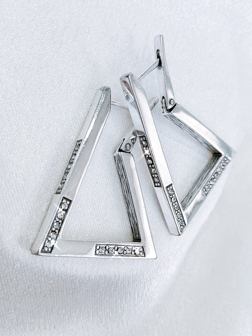 "Египет" серьги в серебряном покрытии из коллекции "Леди" от Jenavi с английским замком