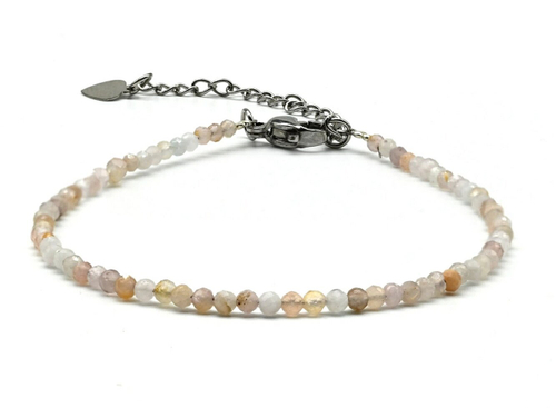 Браслет из агата бразильского шарик граненый 2 мм., 16,5 см