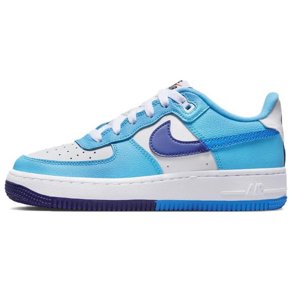 Nike Air FORCE 1 Детские Скейтбординги Белые/Темнокоролевский синай/Балтийский морской синай/Кине-голубой Юнисекс
