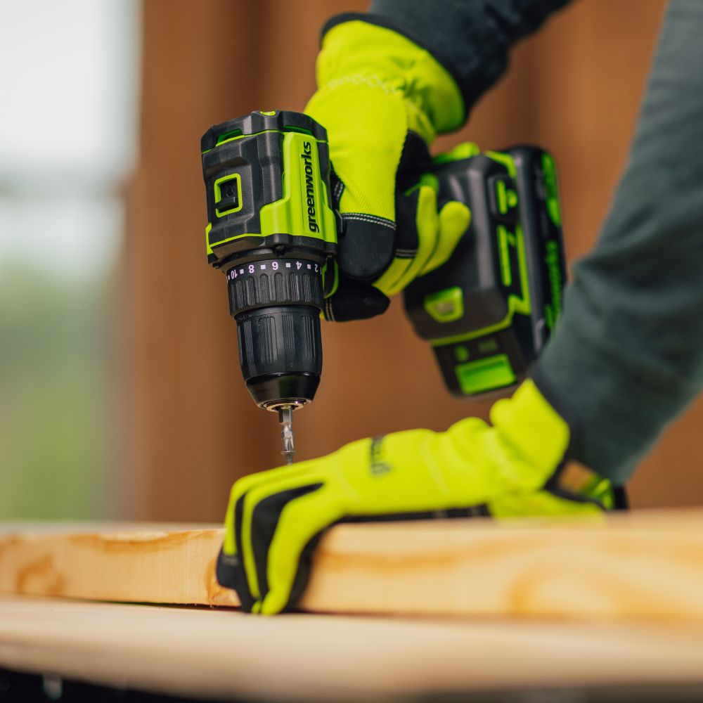 Дрель-шуруповерт акк. Greenworks DD345, 24V, б/щет, 27/45 Нм,13мм,1х2Ач,ЗУ,кор (3708307CUA)