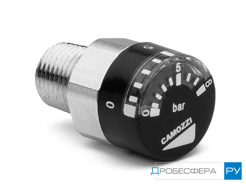 Манометр для компрессора 8 бар (0,8 МПа) осевой R 1/8" диаметр 43 мм арт. M015-P08