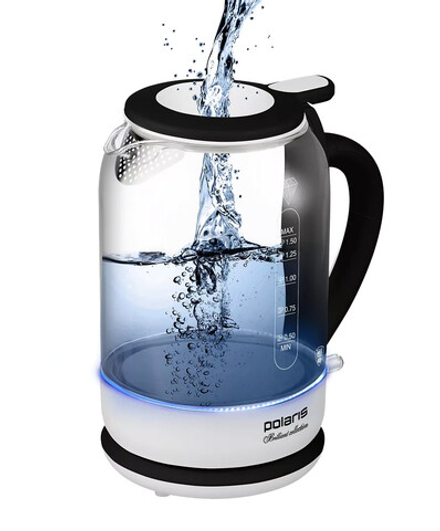 Чайник POLARIS PWK 1753CGL белый/чёрный