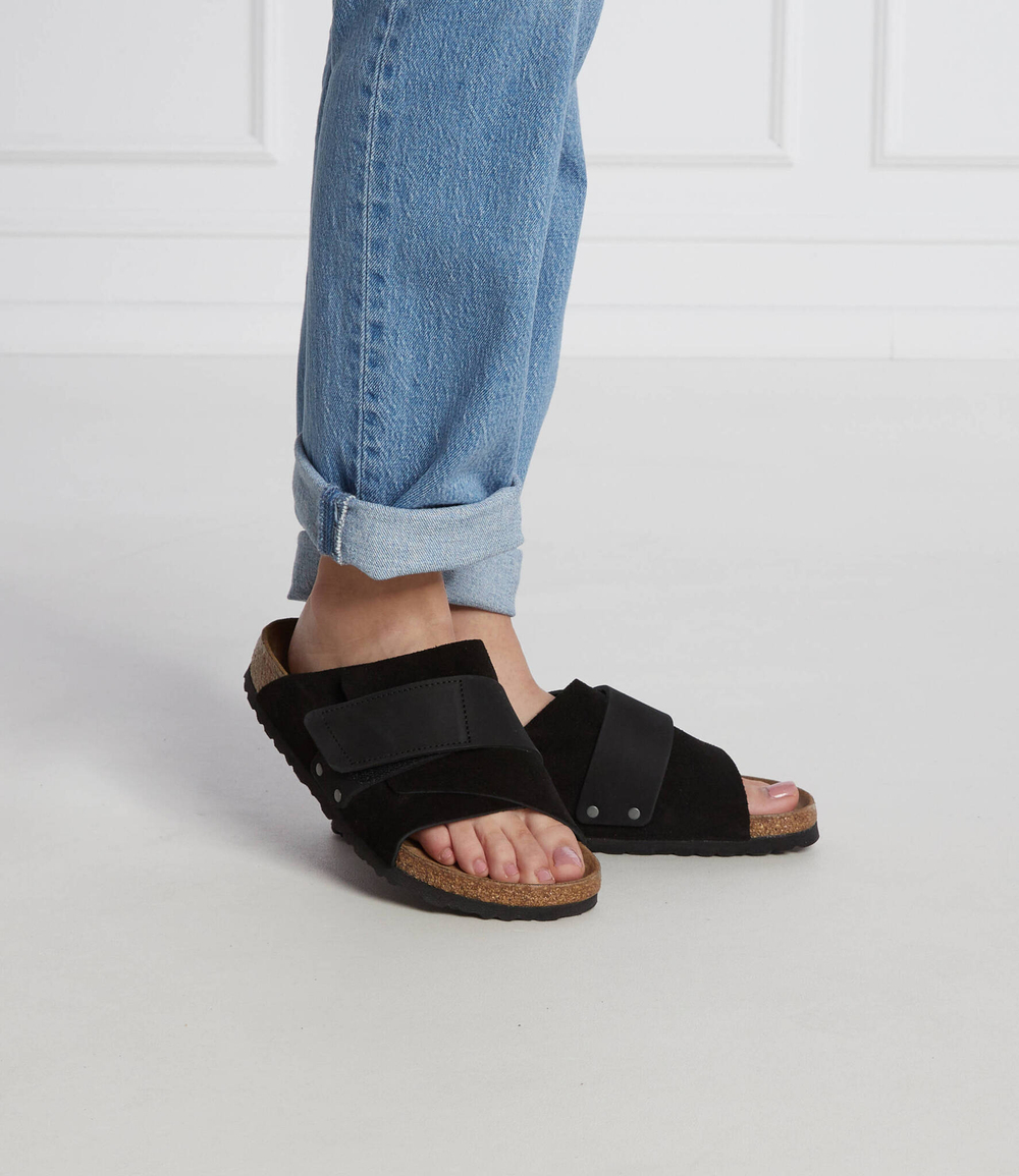 Шлепанцы кожаные kyoto vl Birkenstock - черный(1022566)