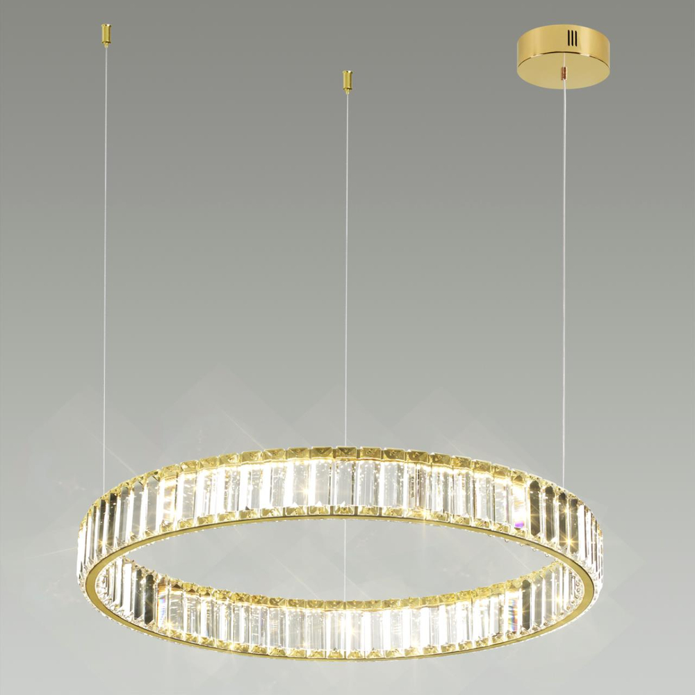 5015/36L L-VISION ODL23 587 золотой/прозрачный металл/хрусталь Люстра LED 36W 4000K 3600Лм VEKIA