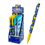 Ручка шариковая Yalong, на масляной основе, "Желтые цветы". 0,7 мм, синяя, игольчатый наконечник, цветной пластиковый корус, карт. уп