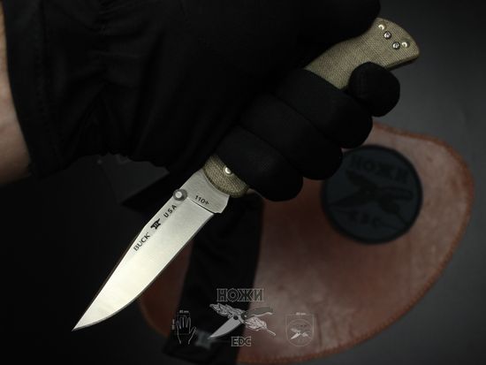 Складной нож BUCK 0110ODS4 110 Slim Knife Pro c клинком из стали CPM-S30V, рукоять микарта