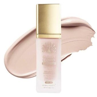 Тональная основа Global Fashion, Glowy Liquid Foundation 4in1:Primer+Concealer+Highlighter+BB cream, SPF 15, 32