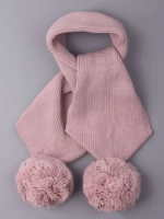 Шарф зимний вязаный с бубонами для девочки