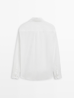 Massimo Dutti Меланжевая рубашка классического кроя, белый