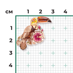 Брошь «Тукан» из красного золота с янтарём и эмалью