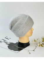 шапка зимняя вязаная ангора с пайетками