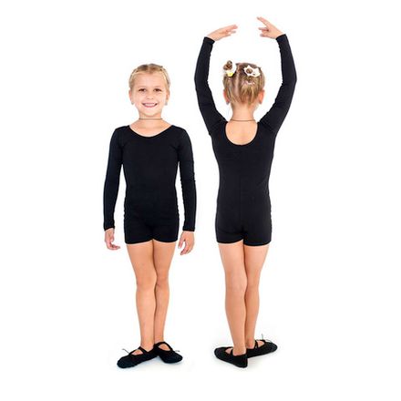 Комбинезон гимнастический длин. рукава Indigo SM-193-36, р.36, хлопок, эластан, черный