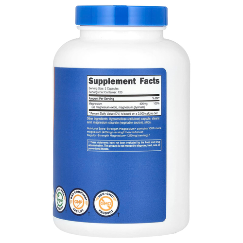 Nutricost, Magnesium+, магний, повышенная сила действия, 240 капсул (210 мг в 1 капсуле)