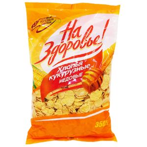 ХЛОПЬЯ КУКУРУЗНЫЕ КУНЦЕВО МЕДОВЫЕ 350ГР