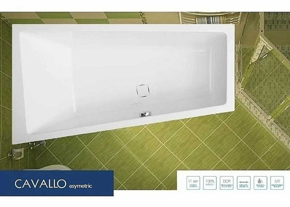 Ванна акриловая Vagnerplast Cavallo 160x90