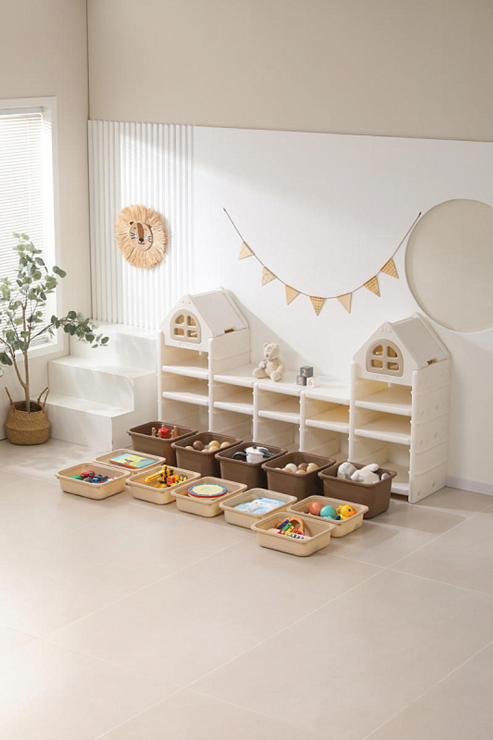 Стеллаж для игрушек UNIX Kids 12 ящиков Camel