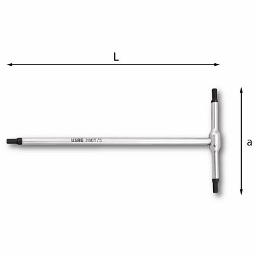 280 T Шестигранные ключи с Т-образной рукояткой 5 мм., USAG (Италия)