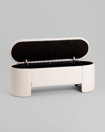 Банкетка Taks с местом для хранения букле белый