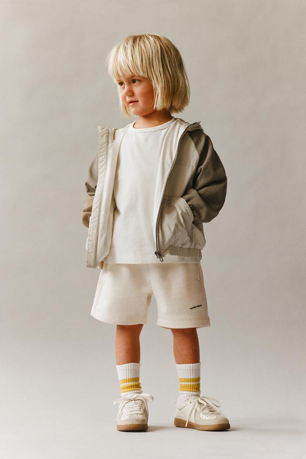 ZARA ШОРТЫ С НАДПИСЬЮ, ЭКРЮ