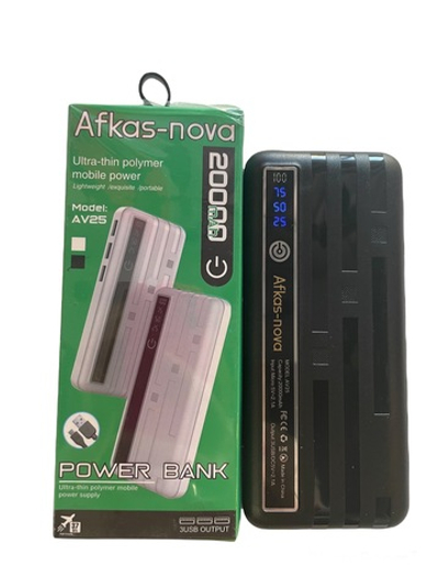 Внешний аккумулятор (Power bank) 3 USB Afkas-nova AV-25 20000 mAh (черный)