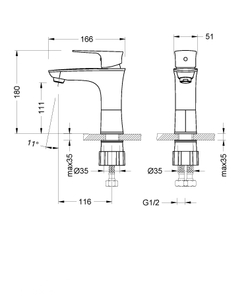 Lemark Nero LM0206C смеситель для умывальника монолитный