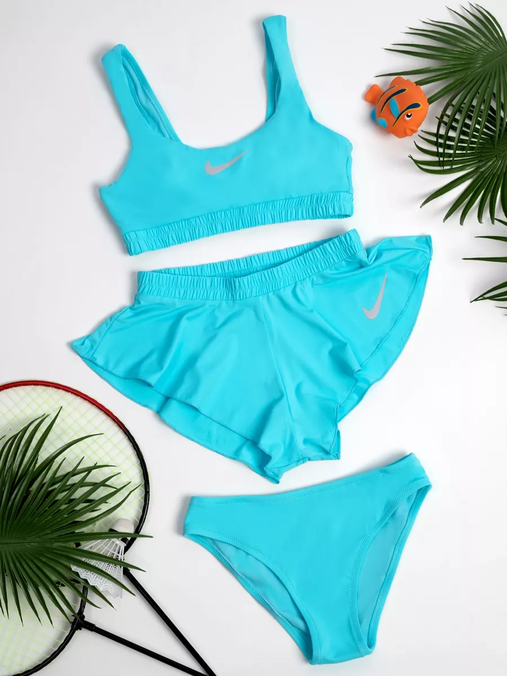 купальник раздельный Nike спортивный 3 в 1 топ с шортами