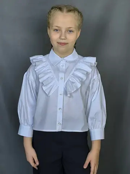 19531, Блузка, белый, р.128-60 - р.176-92 д/д