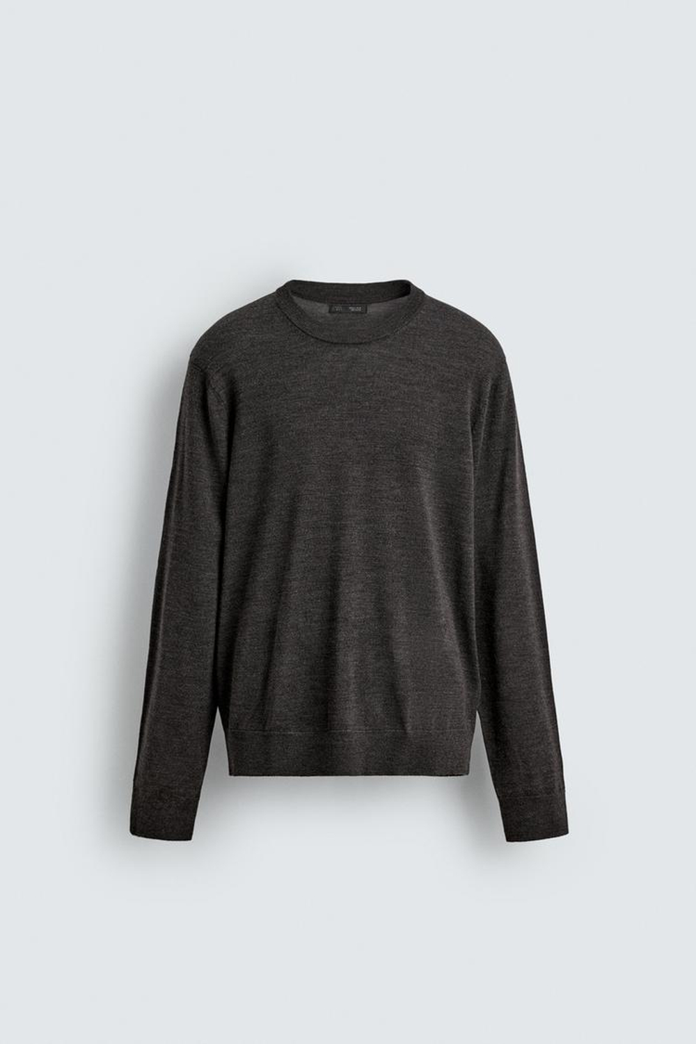 ZARA СВИТЕР ИЗ 100% ШЕРСТИ, СЕРО-КОРИЧНЕВЫЙ МЕЛАНЖ