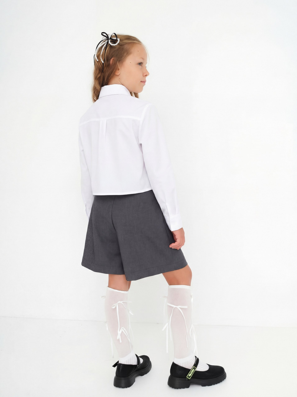 Рубашка укороченная, белая