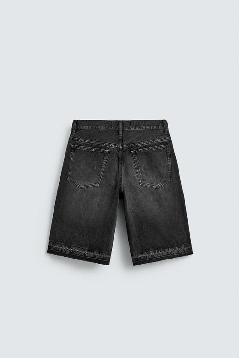 ZARA ДЖИНСОВЫЕ ШОРТЫ RELAXED FIT, УГОЛЬНЫЙ