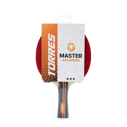 Ракетка для настольного тенниса TORRES Master 3*, TT23007, для тренировок, накладка 2,0 мм, конич. ручка