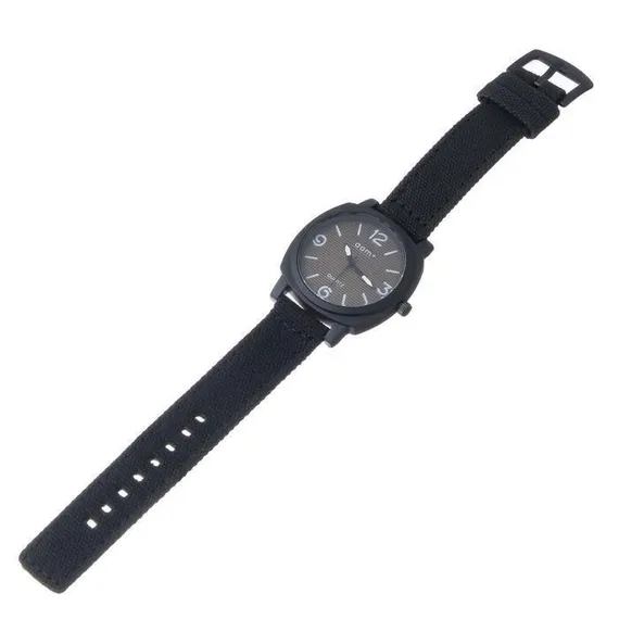 Часы наручные мужские Aam d=4.5 см, ремешок текстиль 25 см, чёрный