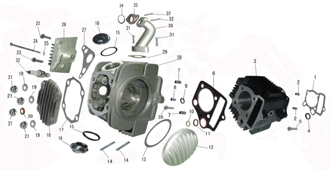 Запчасти двигателя A к квадроциклу Motax GEKKON 110