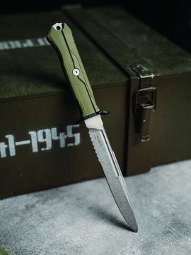 Нож Mr.Blade Leshiy(AUS-8 SW, Elastron OD) с серейтором