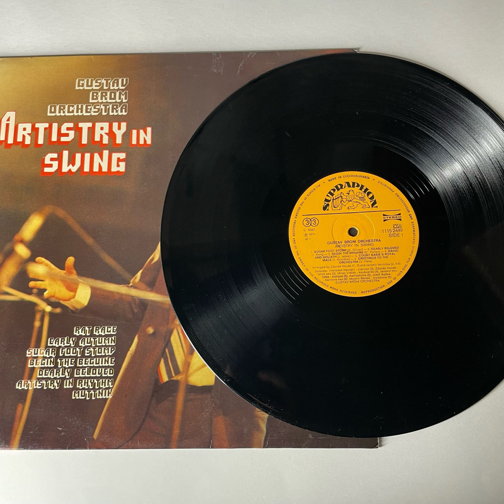 Винтажная виниловая пластинка LP Gustav Brom Orchestra Оркестр Густава Брома, Artistry In Swing (Чехословакия 1984)