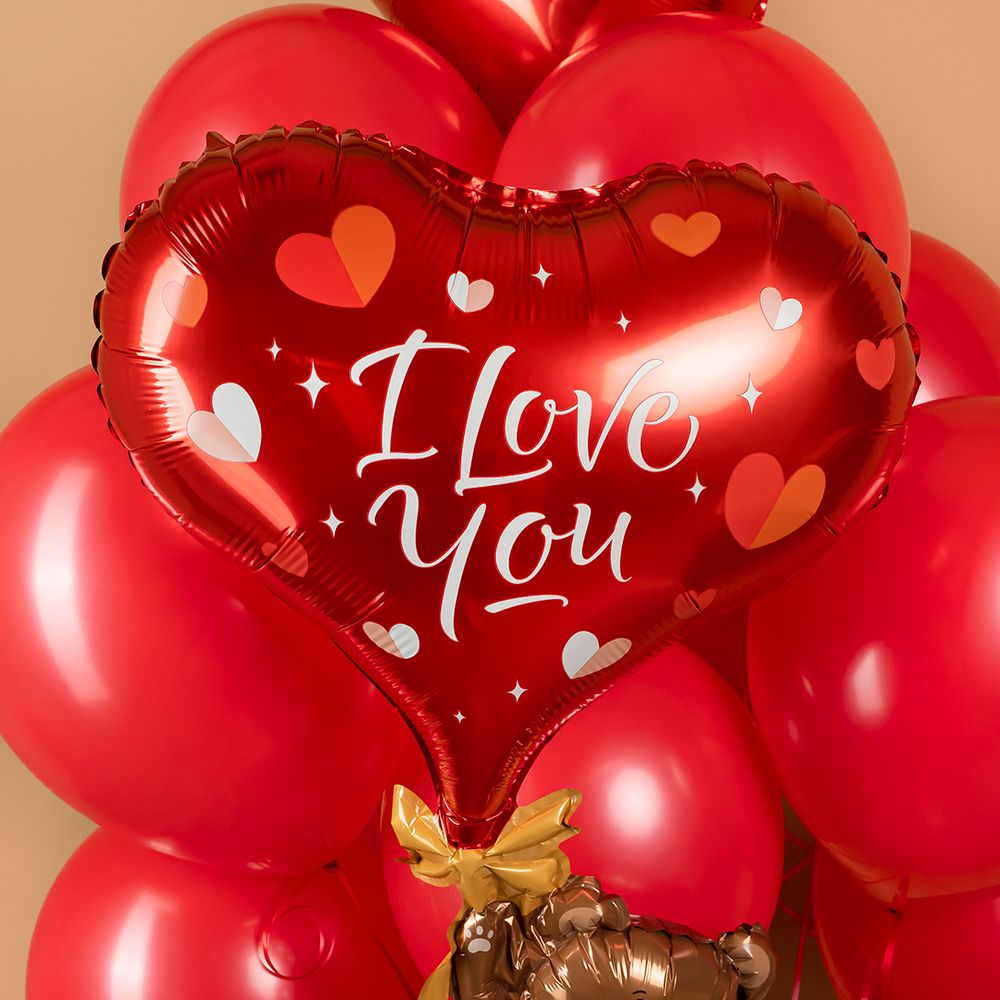 Шар (33''/84 см) Фигура, Мишка с сердцем, 1 шт.