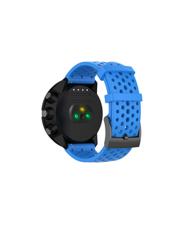Силиконовый дышащий ремешок Suunto 24 mm для 9 / 9 Baro / 7 / D5 / Spartan Sport быстросъемный (Athletic 1) короткий (Голубой)
